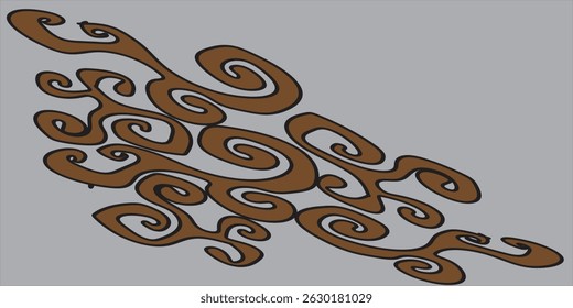 Leave stamp seamless pattern. Watercolor seamless vector pattern. Line batik background.