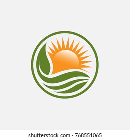 leave with sun logo .eps

