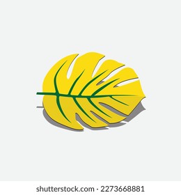 leave vector art on white background.