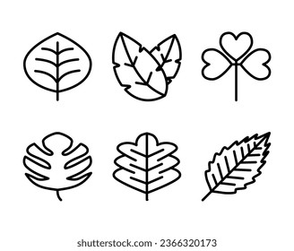 leave vector art simple, icon, isolated in white background, illustration