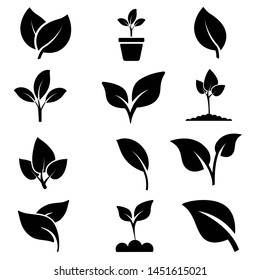 leave vector icon set. Green plant illustration sign collection. nature symbol. flora logo.