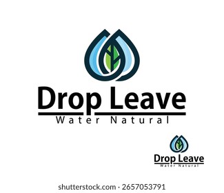 leave water logo creative design concept natural line art