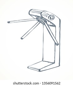 Leave way protect turn structure on white background. Outline black hand drawn object logo pictogram emblem concept sketchy in modern art doodle cartoon style pen on paper space for text. Closeup view