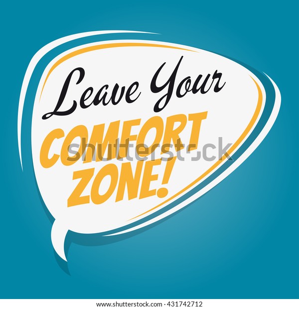 Leave Your Comfort Zone Retro Cartoon Stock Vector Royalty Free