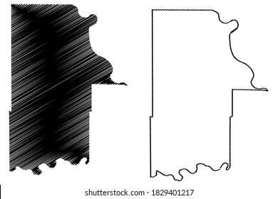 Leavenworth County, Kansas (U.S. county, United States of America, USA, U.S., US) map vector illustration, scribble sketch Leavenworth map