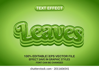 leaves 3d editable text effect