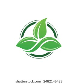 leaves abstract logo modern style