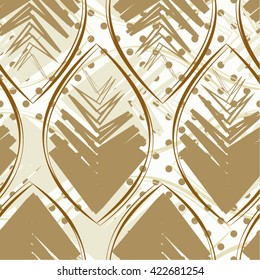 Leaves in abstract pattern, polka, seamless vector background,