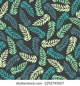 Leaves abstract vector seamless pattern for textile.