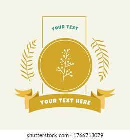 Leaves arround the circle logo  design vector illustration