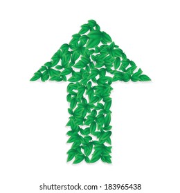 Leaves arrow with eco friendly concept.