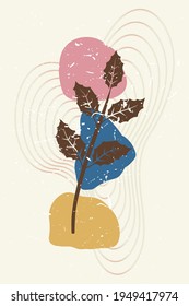 Leaves art. Floral decorative background.