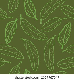 The leaves of the Australian flowering tree called the Native Hydrangea or Abrophyllum ornans create this textured seamless repeat pattern design.