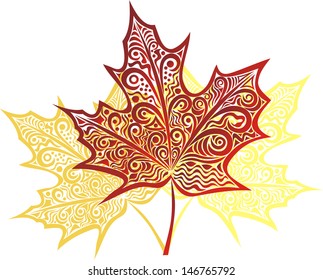 Leaves autumn pattern vector illustration