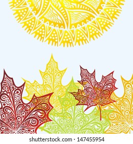 Leaves autumn pattern vector illustration