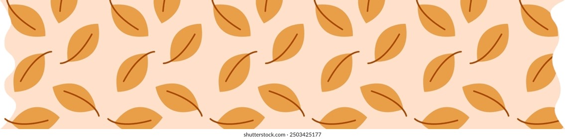 Leaves Autumn Washi Tape Vector Illustration