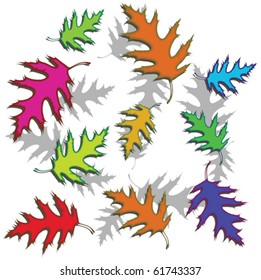 leaves background, abstract vector art illustration