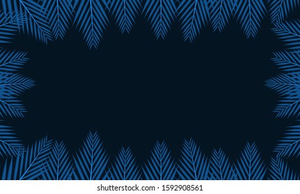 Leaves background with beautiful color blue classic. Vector Background for business template