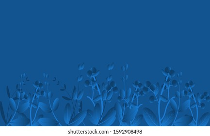 Leaves background with beautiful color classic blue . Vector Background for business template