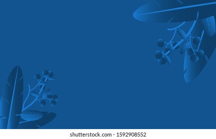 Leaves background with beautiful color classic blue. Vector Background for business template
