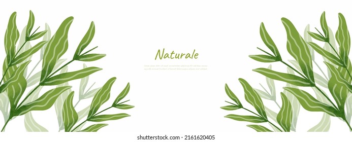 leaves background design vector for ecology, flyer, banner, etc