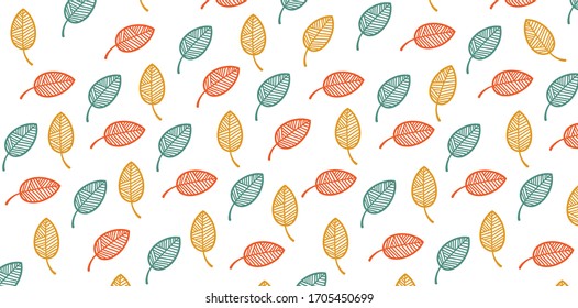 Leaves background. Hand drawn. Vector illustration