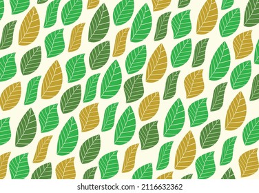 Leaves background pattern design. Hand drawn outline for banner, card. Vector illustration