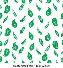 Leaves background pattern, Seamless pattern with plant elements,  jungle leaves seamless vector floral pattern. Seamless exotic background with tropical leaves. Vector illustration.