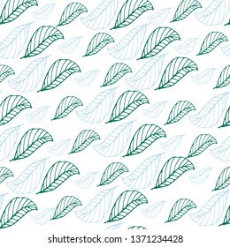 leaves background with seamless pattern and hand drawn,Autumn theme -Vector.