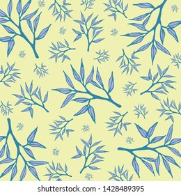 leaves background texture with hand drawn,flora vector,natural background.