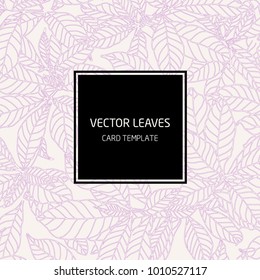 Leaves background vector card template