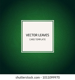 Leaves background vector card template