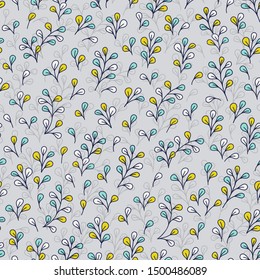 Leaves background, vector floral leaves seamless pattern