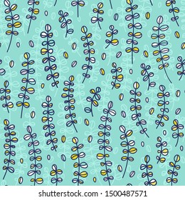 Leaves background, vector floral leaves seamless pattern
