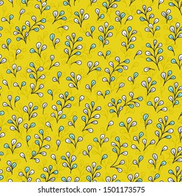 Leaves background, vector floral leaves seamless pattern