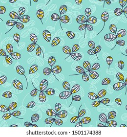 Leaves background, vector floral leaves seamless pattern