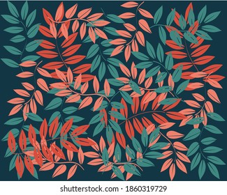 Leaves background vector illustration, printable.