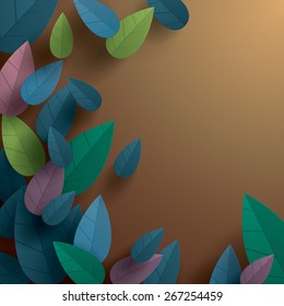 Leaves background. Wide copy space for text.
