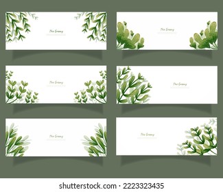 leaves bakground design vector for ecology 
set bundle nature leaves background