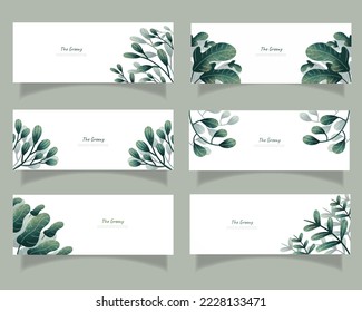 leaves bakground design vector for ecology 
set bundle nature leaves background