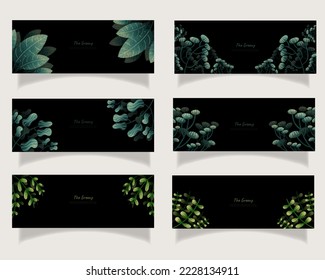 leaves bakground design vector for ecology 
set bundle nature leaves background