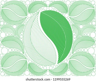 Leaves banner design.Leaf pattern with geometric design.
