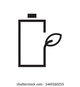 Leaves with battery logo template vector clean charger icon design