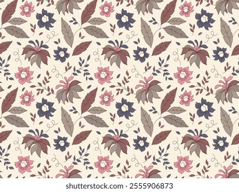 leaves, beauty, silk, patchwork, creative, trendy, border, wrapping paper, hand, traditional, sketch, batik, natural, rose, hand drawn, romantic, element, ornamental, bouquet, repeat Pattern Design
