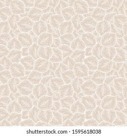 Leaves beige seamless pattern, floral texture for textile. vector print seamless illustration