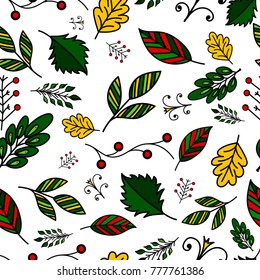 Leaves and berries pattern