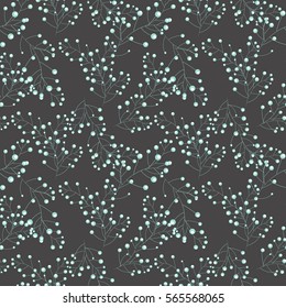  leaves and berries. seamless pttern vector.fabricDesign element for wallpapers, web site background, baby shower invitation, birthday card, scrapbooking, fabric print etc. Vector illustration.