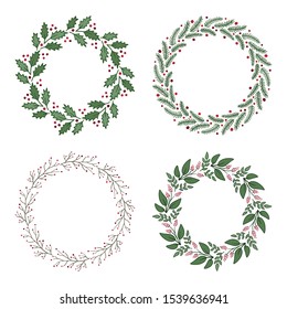 Leaves and berries seasonal floral wreath