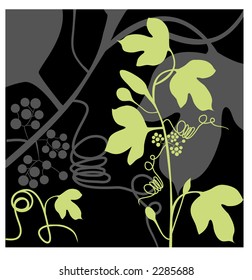 leaves with berries and vine series