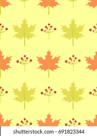 Leaves berry seamless pattern vector